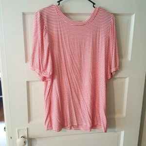 lime + chili pink striped top size large